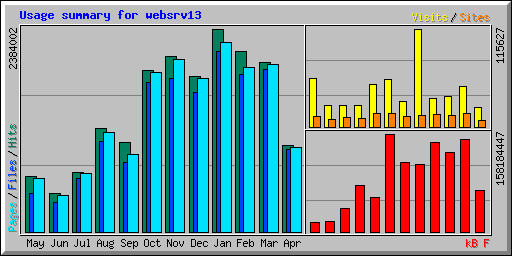 Usage summary for websrv13